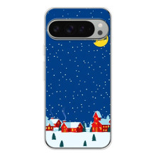 Силиконовый бампер на рождество для Google Pixel 10 Pro XL (Город в снегу)