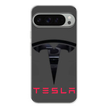 Силиконовый бампер с картинкой машины на Google Pixel 10 Pro XL (Logo TESLA)