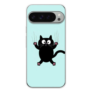 Силиконовый чехол с котиком для Google Pixel 10 Pro XL – Падающий кот