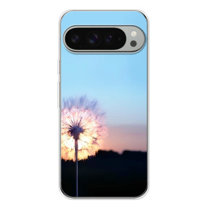 Силиконовый Чехол с одуванчиками на Google Pixel 10 Pro XL – Закат с одуванчиком