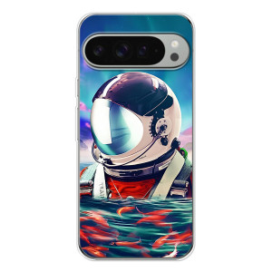 Силиконовый Чехол с принтом "Космонавты" на Google Pixel 10 Pro XL – Космонавт в воде