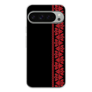 Силиконовый Чехол на Google Pixel 10 Pro XL (Красная Вышиванка)