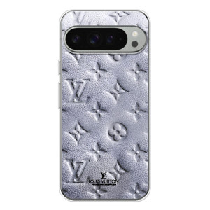 Текстурный Чехол Louis Vuitton для Пиксель 10 Про ХЛ (Белый ЛВ)