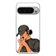 Силиконовый Чехол на Google Pixel 10 Pro XL с картинкой Стильных Девушек (В зеленом)