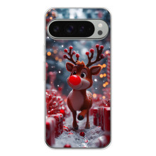 Яркий чехол для Google Pixel 10 Pro XL с Зимними Оленятами – Олень среди подарков