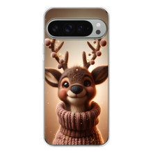 Яркий чехол для Google Pixel 10 Pro XL с Зимними Оленятами – Олень в свитере