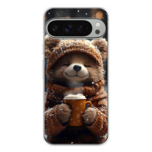 Печатный чехол «Зверята с кофе» для Google Pixel 10 Pro XL – Мишка с кофе