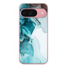 Чехол для Пиксель 10 Про - с принтом (Дизайнерские) (AlphaPrint) (Бирюзовый мрамор)