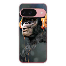 Чехол с Обезьянами Google Pixel 10 Pro - (AlphaPrint) (В наушниках)