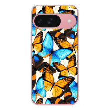 Чехол с принтом для Пиксель 10 Про - (Прикольные) (AlphaPrint) (Яркие бабочки)