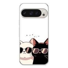Чехол с рисунком кот на Google Pixel 10 Pro – Коты в очках