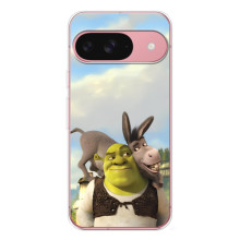 Чехол с мультфильмом Шрек на Google Pixel 10 Pro – Шрек и осел