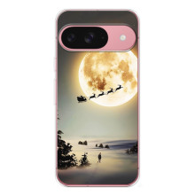 Новорічні, Святкові Чохли для Google Pixel 10 Pro - 2024 год (Санта на місяці)