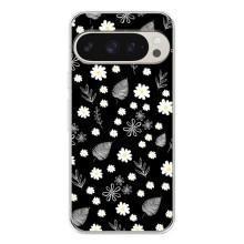 Чохли з тематикою "КВІТИ" на Google Pixel 10 Pro (цвітіння на чорному)