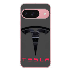 Силиконовый бампер с картинкой машины на Google Pixel 10 Pro – Logo TESLA