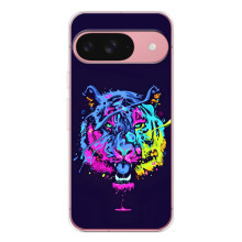 Силиконовый бампер с картинкой животных для Google Pixel 10 Pro (Тигр-Арт)