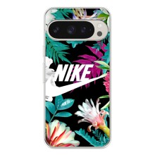 Силиконовый Чехол на Google Pixel 10 Pro с картинкой Nike (Цветочный Nike)