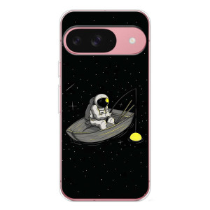 Силиконовый Чехол с принтом "Космонавты" на Google Pixel 10 Pro – Космонавт на рыбалке
