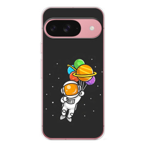 Силиконовый Чехол с принтом "Космонавты" на Google Pixel 10 Pro – Космонавт с шариками