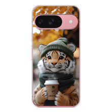 Печатный чехол «Зверята с кофе» для Google Pixel 10 Pro – Тигр с кофе
