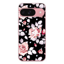 Чохли з квітами для Google Pixel 10 (VPrint) (Квіти на чорному)