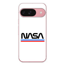 Силіконовый бампер з принтом "Наса" на Google Pixel 10 – NASA на білому тлі