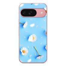 Чохол з Квітами для Google Pixel 10 (ромашки на блакитному)