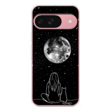 Чехол с рисунком кот на Google Pixel 10 – Девушка с котом