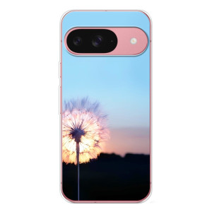 Силиконовый Чехол с одуванчиками на Google Pixel 10 – Закат с одуванчиком