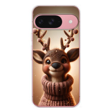 Яркий чехол для Google Pixel 10 с Зимними Оленятами – Олень в свитере