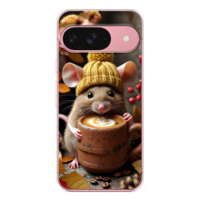 Печатный чехол «Зверята с кофе» для Google Pixel 10 – Медведь с кофе