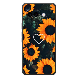 Чехлы с картинкой Подсолнухов для Гугл Пиксель 10а – Сердечко в подсолнухах