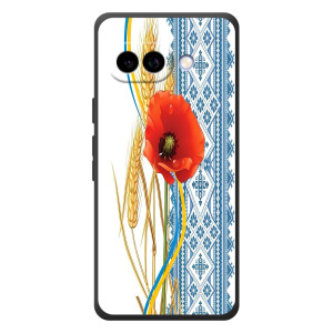 Силиконовый Чехол на Google Pixel 10a с картинкой Вышиванки (Вышиванка с цветком)