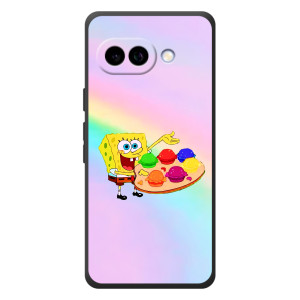 Силиконовый чехол Спанч Боб на Гугл Пиксель 10а (Бургеры)