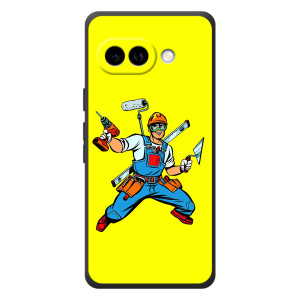 Силиконовый бампер (Работники) на Google Pixel 10a – Строитель