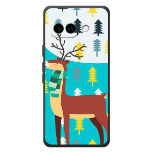Силіконовий бампер з картинкою звірів для Google Pixel 10a – Олень із шарфом