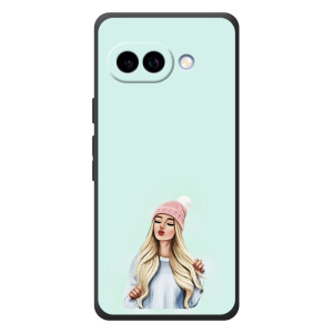Силиконовый Чехол на Google Pixel 10a с картинкой Стильных Девушек – В шапке