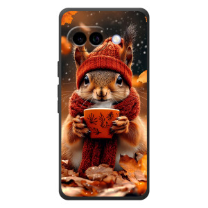 Друкований чохол 'Звірята з кавою' для Google Pixel 10a (Білка з кавою)