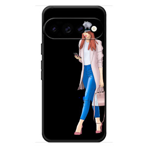 Чехол с картинкой Модные Девчонки Google Pixel 11 Pro XL – Девушка со смартфоном