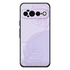 Чехол цветочный дизайн для Google Pixel 11 Pro XL (Монстера фиолетовая)