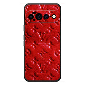 Текстурный Чехол Louis Vuitton для Гугл Пиксель 11 Про ХЛ (Красный ЛВ)