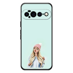 Силиконовый Чехол на Google Pixel 11 Pro XL с картинкой Стильных Девушек (В шапке)