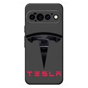 Силіконовий бампер з картинкою машини на Google Pixel 11 Pro – Logo TESLA
