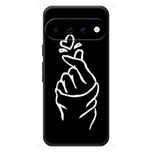 Чехлы (Знак сердечка) на Google Pixel 11 – Сердце на черном