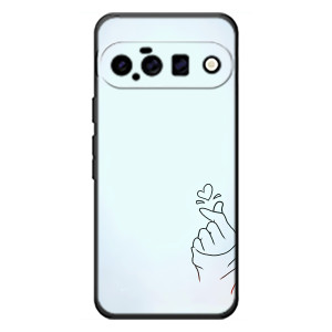 Чехлы (Знак сердечка) на Google Pixel 11 – Сердце на голубом