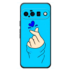 Чехлы (Знак сердечка) на Google Pixel 11 – Сердце на синем