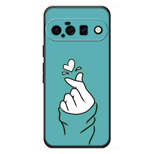 Чехлы (Знак сердечка) на Google Pixel 11 – Сердечко на бирюзовом