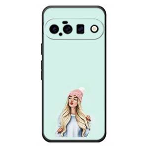Силиконовый Чехол на Google Pixel 11 с картинкой Стильных Девушек (В шапке)