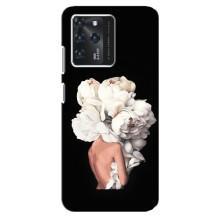 Чехлы (ART) Цветы на Google Pixel 2 XL (VPrint) (Белые цветы)