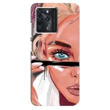 Силиконовый Чехол на Google Pixel 2 XL с картинкой Стильных Девушек – Девушка и ресницы